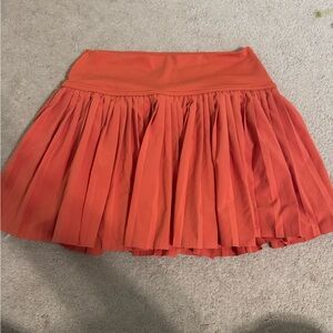 Aerie Orange Skater Mini Skirt with Pleats
